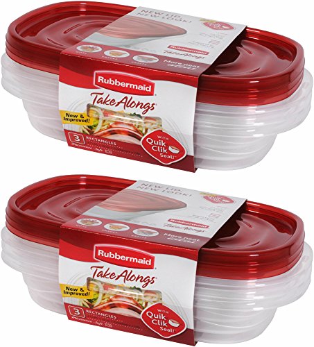 Rubbermaid Take Alongs 4-cup Rectangle Containers, 2-Pack of 3 - image 1