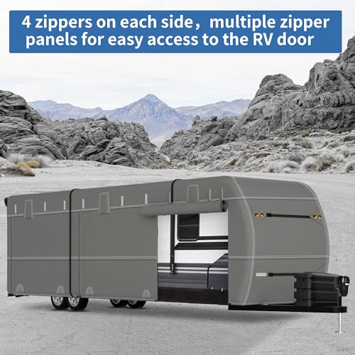 Weize RCA-1312 Travel Trailer Cover, Waterproof And Camper Rv Cover Non-Woven Fabric thumb #6