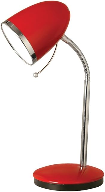 Oaks Lighting Madison Table Desk Lamp Red, Metal, 40 W
