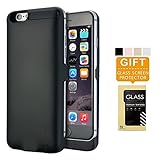 iPhone 6 6s Battery Case LINKPAL 5800mAh Polymer Battery 2.5hrs Fast Recharge Rate battery Charger Charging Case Battery Pack Charger Case , 200% Extra Battery (5800mAh-Black)