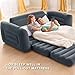 Intex 2 in 1 Inflatable Pull Out Sofa and Queen Size Air Bed Mattress with Cup Holders for Indoor and Outdoor Use for Adults (2 Pack), Charcoal Gray