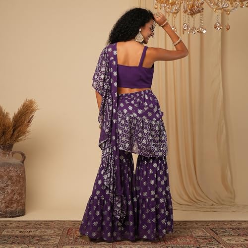 Image of Globus Women Saree (GS568634 Purple XS)