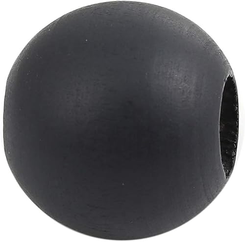 40 cuentas de macramé de madera pintadas de color gris oscuro con agujero grande de 0.945 in redondo con agujero grande de 0.354 in