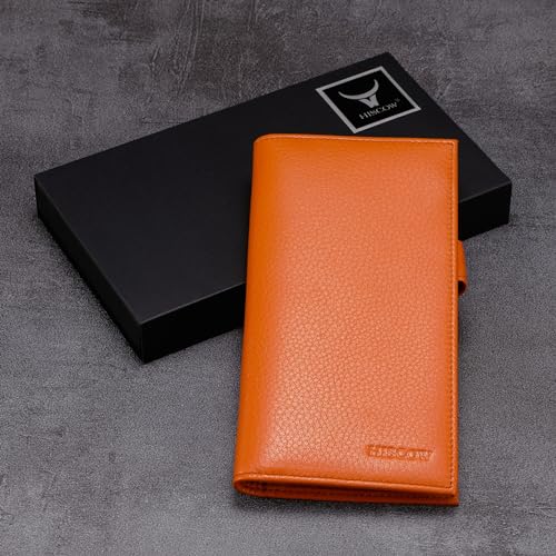 Funda de piel flexible para chequera talla única clásica con divisor extra de cuero 7
