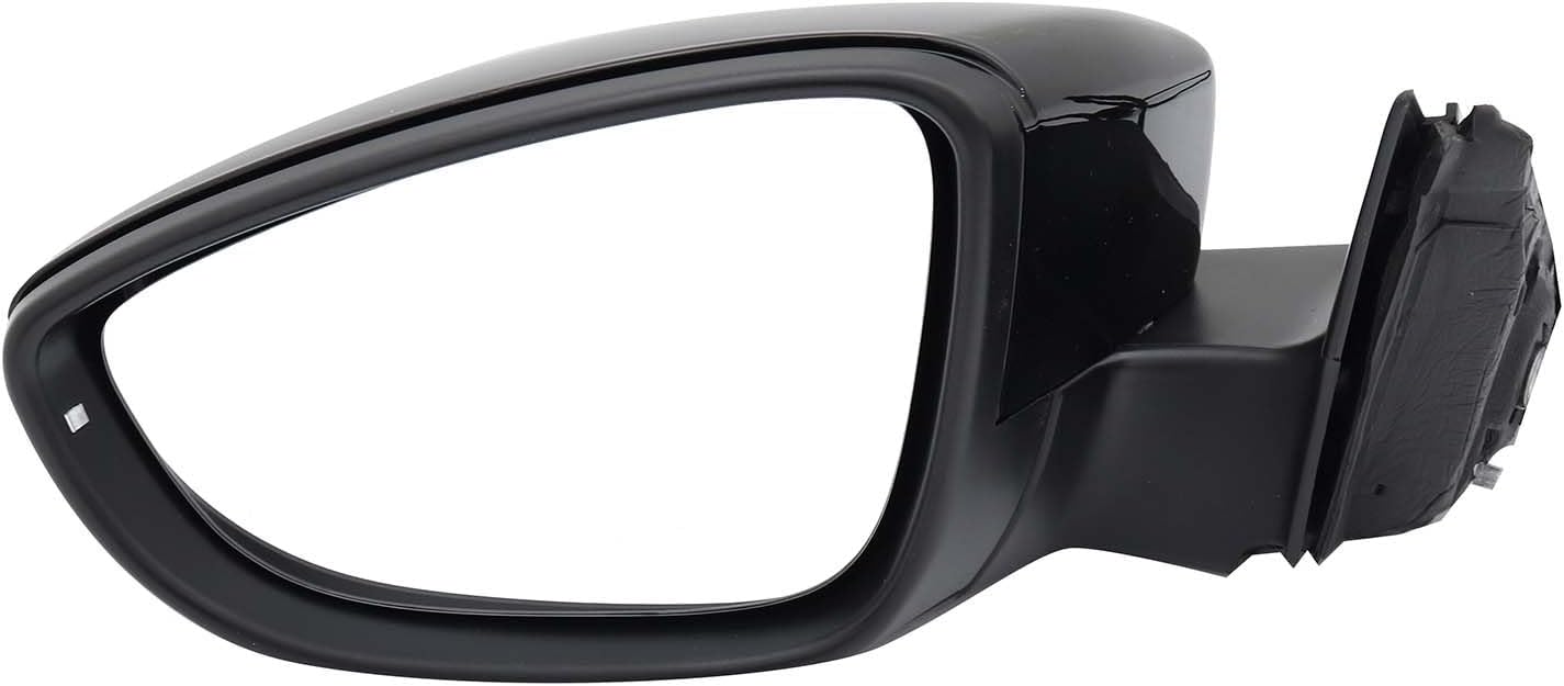 Left Driver Side Mirror Fit for Volkswagen Passat 2016-2020, Glossy Black Door Mirror with Turn Signal Heated Power Glass (6 Pins)