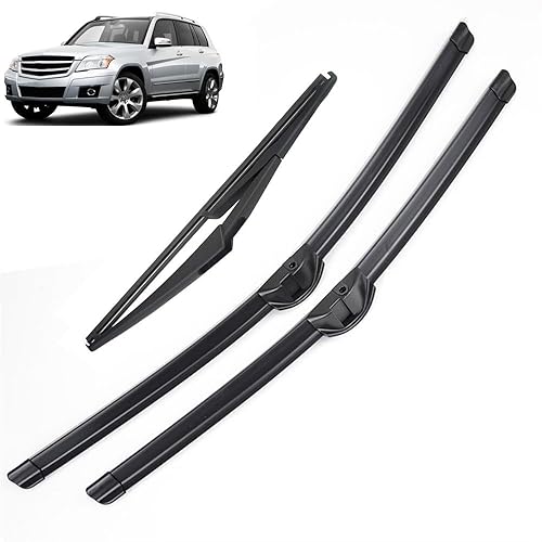 OEM Quality 3pcs Windshield Windscreen Wiper Blades For Mercedes-Benz GLK Class Front Rear Set 2008 2009 2010 2011 2012 2013 2014 22"19"12 Perfect fit for windshields