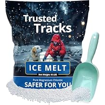 Pet Safe Ice Melt, 10 LBS Premium Snow Melter, Pure Magnesium Chloride, Safer for Pets, Concrete, Effective to -35 F, with Scoop