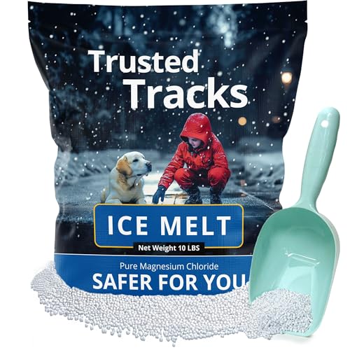 FIREKI Ice Melt, Pet Safe Ice Melt, 10 LBS Premium Snow Melter with Scoop, Pure Magnesium Chloride...
