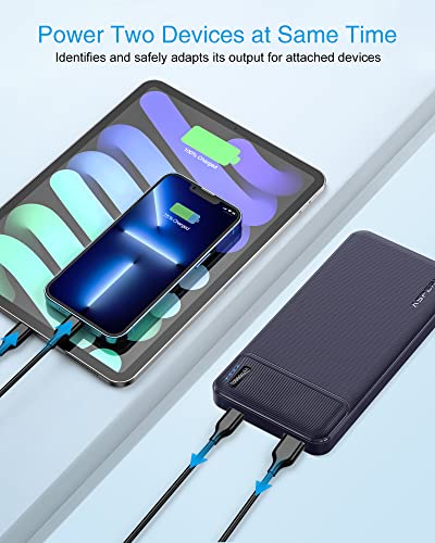 Asperx 2 Packs 22.5W Power Bank Fast Charging, 10000Mah Usb C Portable Charger Power Bank (Deep Blue+ White) #TOP6