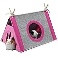 ASOCEA Small Animal Hideout House Hamster Tent Triangular Hammock Pet Nest Bed Shelter House with Circular Window for Guinea Pig Chinchilla Hedgehog Rat Squirrel Ferret Dwarf Bunny