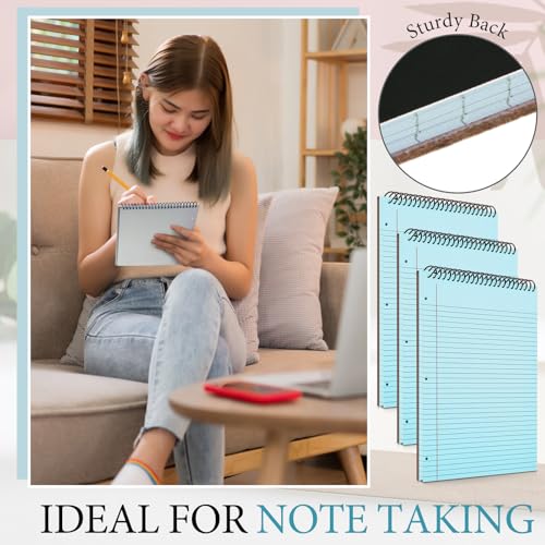 Lot de 3 carnets à spirales de 21,6 x 27,9 cm MotiMind bleu - 6