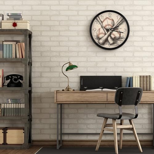 Horloge murale numerique moderne baseball de 25,4 cm pour salle de bain