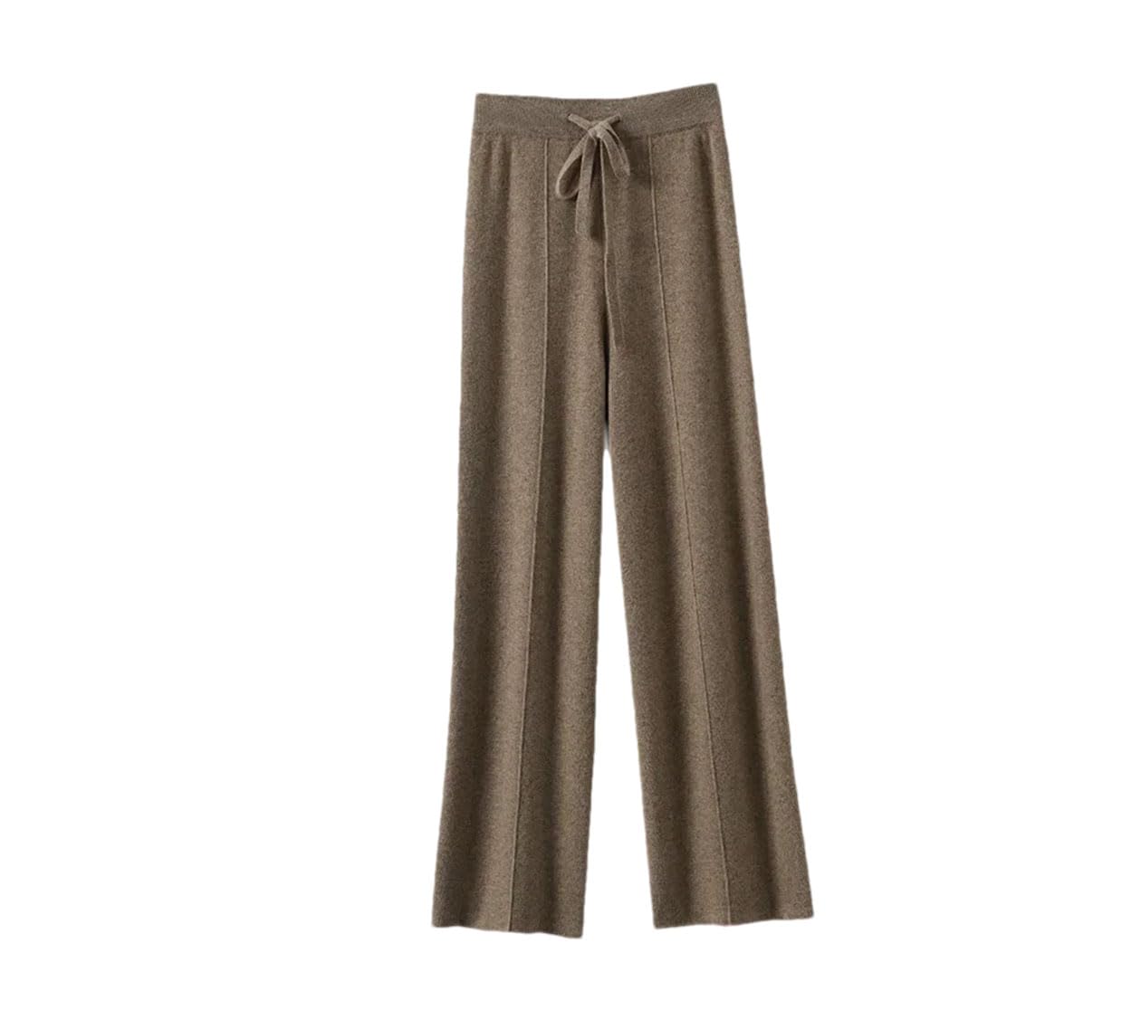 Pantaloni casual da donna lavorati a maglia ad alta resistenza a vita alta con coulisse slim fit gamba larga pantaloni a lunghezza intera