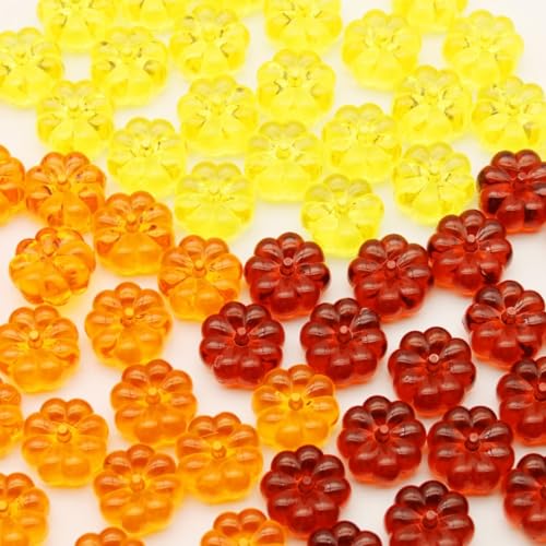 PMLAND Autumn Acrylic 3 Color Assorted Mini Pumpkin Ornaments and Table Scatter - 90+ Pieces for Halloween Thanksgiving Fall Harvest Festival Holiday Party Events Home Decor -1 Pound Package