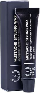 ZEUS Mustache Styling Wax for Men, Water-Based Formula with Mega Hold for a Refined, Long-Lasting Look (Made in Germany) 0.34 Fl. Oz.