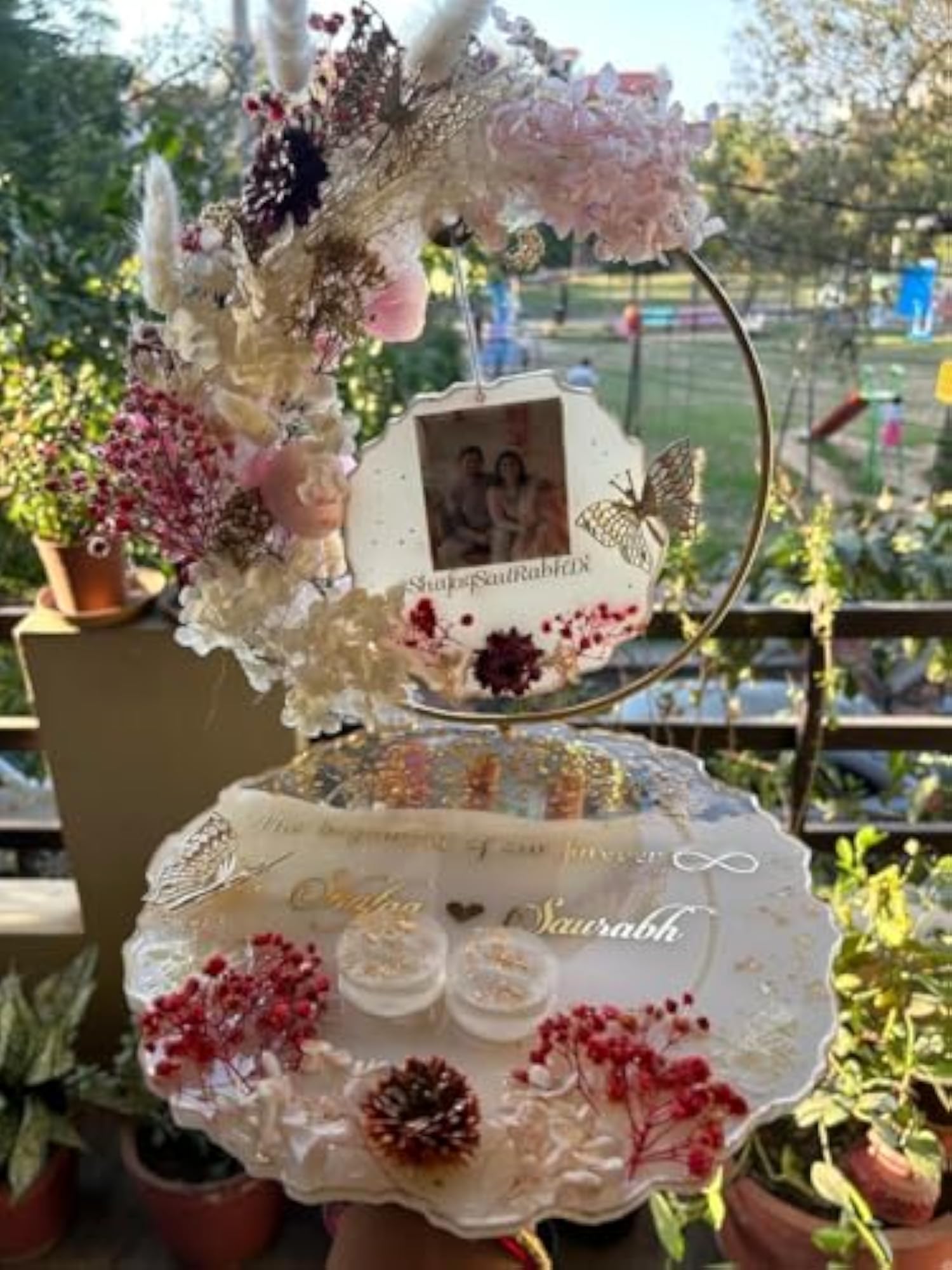 Customizable Premium 10-Inch Resin Double Ring Platter