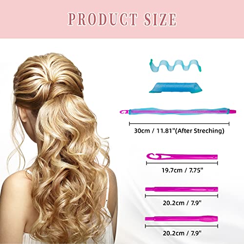30Pcs Heatless Hair Curlers Rollers Spiral Curls Styling Kit With 2 Sets Styling Hooks,No Heat Curlers For Women Girl's (12 Inch/30 Cm)… #TOP3