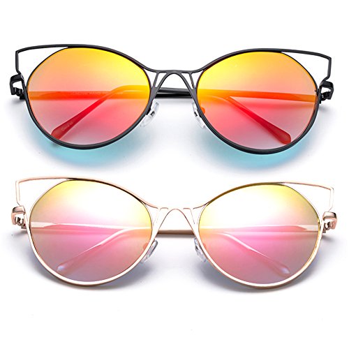 Newbee Fashion - Kyra Oversized Round Loop Design Hoops Fashion Sunglasses for Women