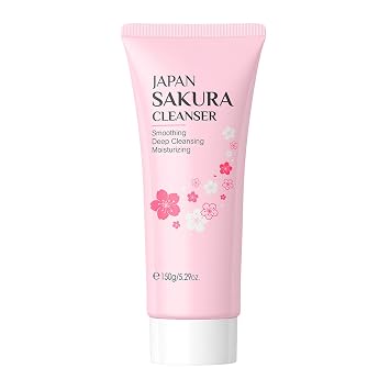 Jugaoge 150g Cherry Blossom Refreshing Facial Cleanser for Women Girls Gentle Hydrating Face Wash Summer Skincare Cooling Pore Care Pink One Size