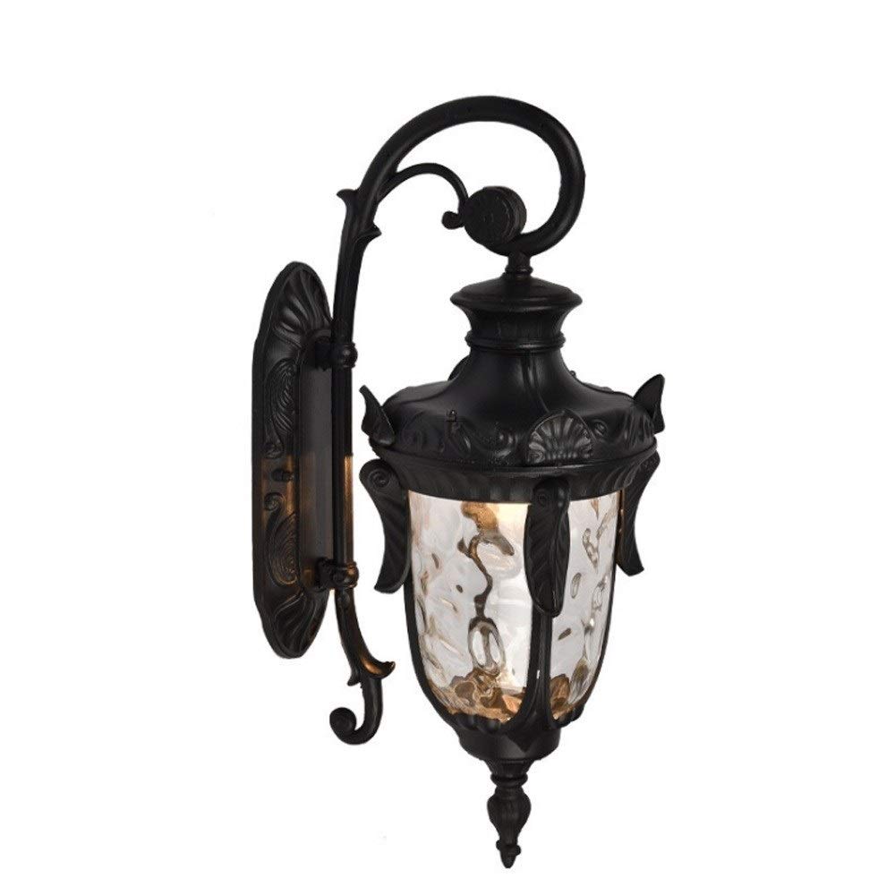 Lumière murale 1-Lights extérieure lanterne verre aluminium applique européenne villa