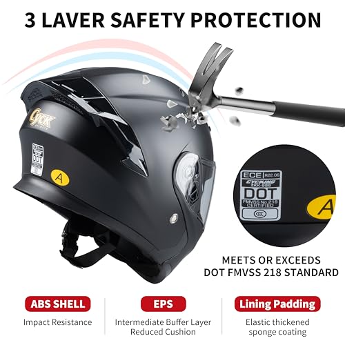 CYCKING Helmets Full Face for Men Women Adult Smoked Sunshield (White, XL) by CYCKING - Used condition - Image 6
