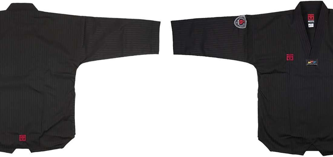 MOOTO BS4 Color Taekwondo Uniform Black/Blue Dobok Korea WTF TKD (Black, 120 (110cm~120cm)(3.60ft~3.93ft))