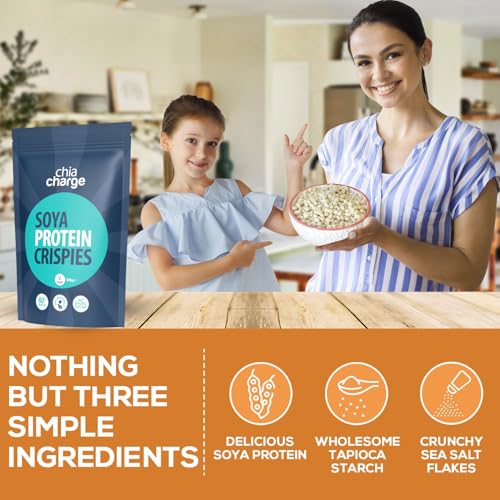 80% Protein SOYA Crispies - High Protein for Adults and Kids - Healthy, Wheat Free Vegan Snack - Low Fat Food, No Sugar Crispies (250 g (Pack of 1), Unflavoured) - Image 5