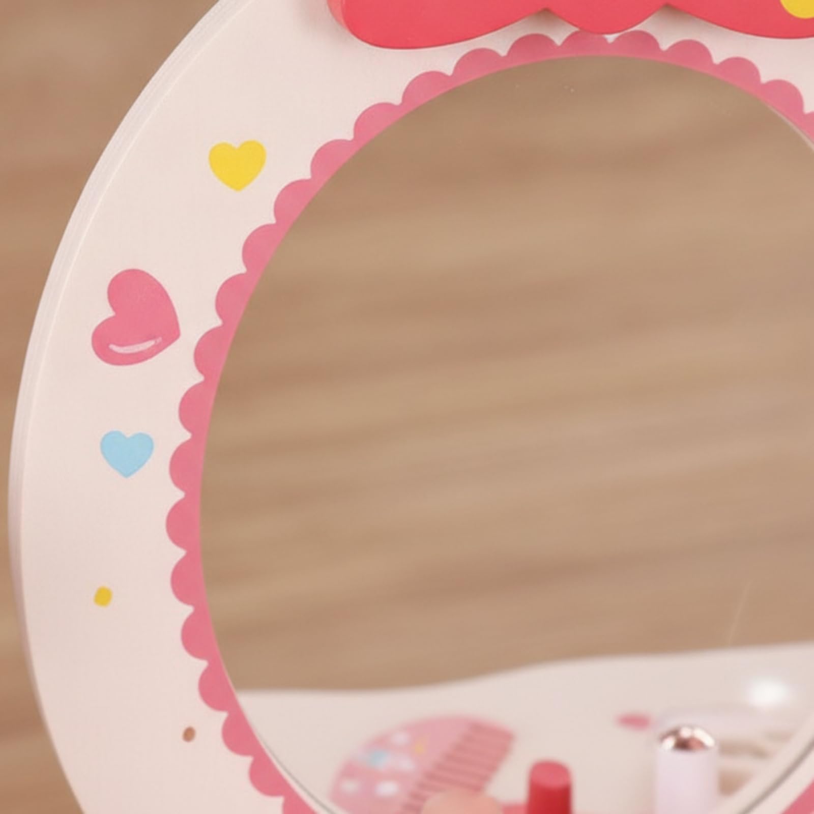 Tocador con Espejo Compacto Mesa Maquillaje con Espejo Resistente Mueble para Niñas, Niños