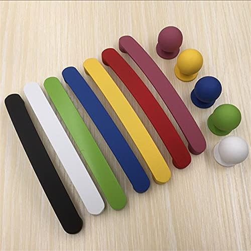 Modern Multicolor Solid Aluminum Alloy Children Room Cabinet Handles Kitchen Cupboard Door Pulls Drawer Knobs Furniture Hardware - (Color: pink 96mm)