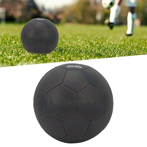 Reflektierender Fußballkugel, Größe 5 Leuchten Im Dunklen Schwarzen Leuchtenden Ball Reflektierende Fußball PU Leck -Proof Air Ventil Leuchtend Leuchtend Fußball