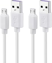Smays USB to Micro USB Cable 3ft Charging Cord White 2-Pack