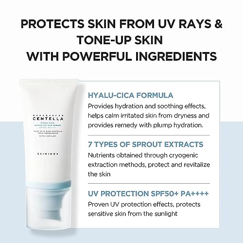 Image of SKIN1004 Hyalu-Cica Water-Fit Sun Serum SPF 50 PA++++| Lightweight Korean Sunscreen for All Skin Types with Hyaluronic Acid & Centella, 50ml