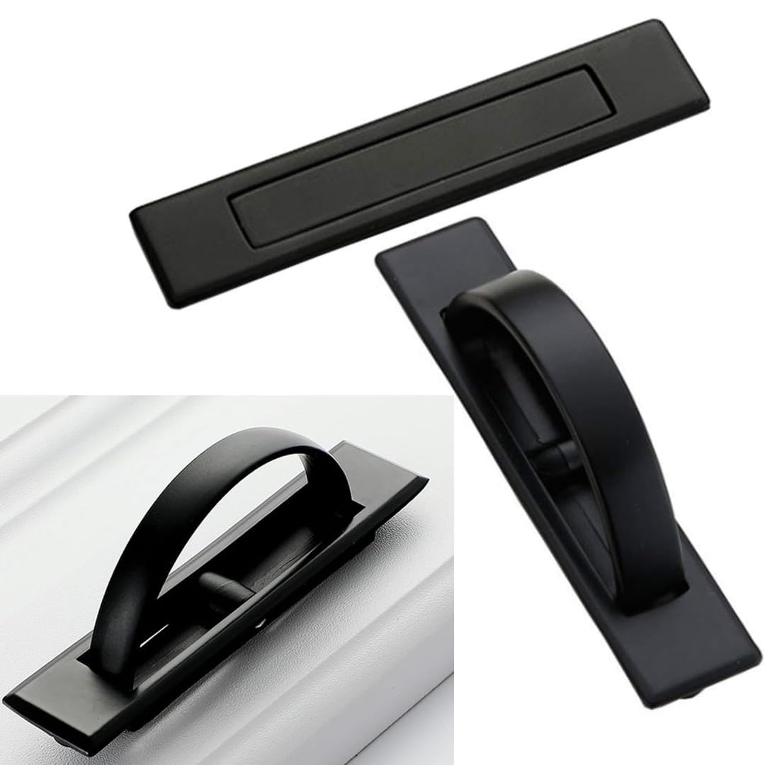 Vintage Zinc Alloy Concealed Door Handles Hardware,180° Rotating Hidden Recessed Pulls, Invisible Cabinet Drawer Handles, Wardrobe, Drawer, Closet Black (Recessed Hardware, 1, Count)-image-48