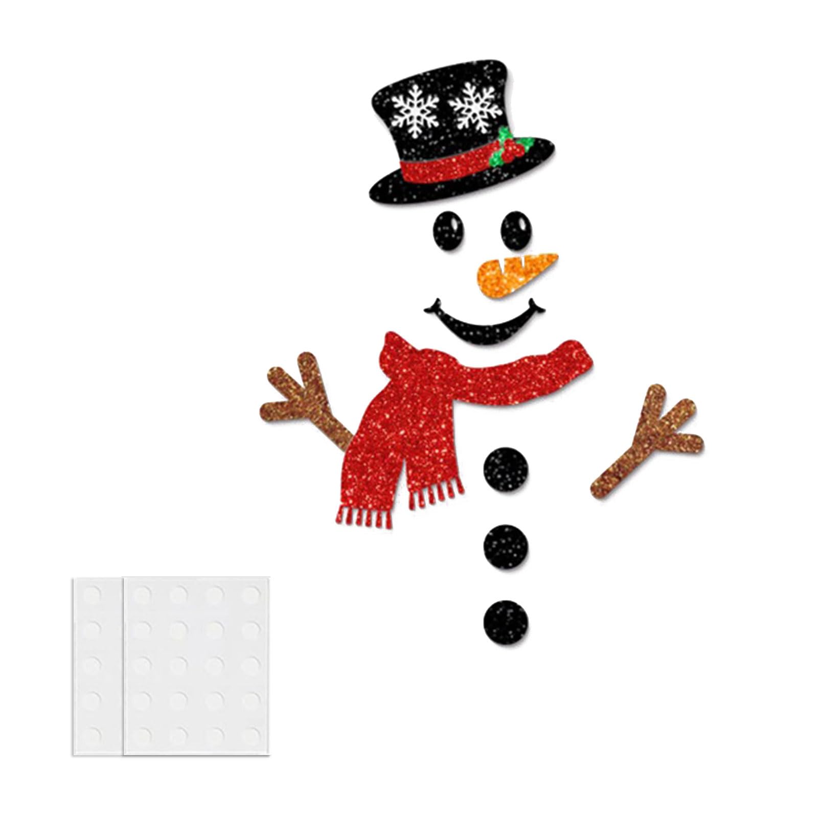 Kangnice Christmas Snowfigure Party Garnishes Gluey Wall Window Transfers for Telecommute School Celebratory Decoration Dynamic Snowfigure Wall Transfers