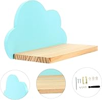 Vista 6 de DECHOUS Soporte de pared de madera en forma de nube de diseño simple para organización de habitación