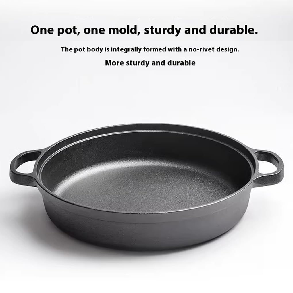 Padella in ghisa antiaderente con coperchio in,Diametro 25cm