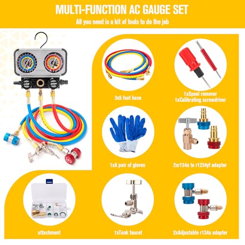 Set de Manómetros para AC R1234yf R134a - Manifold miniatura 6