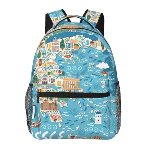 Sac à dos en toile imprimée Grèce OdDdot idéal pour vos balades urbaines et voyages
