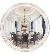 HOITUZYUS Farmhouse Round Wood Mirror 30 Inch, Rustic Boho Circle Decorative Mirrors for Bathroom...
