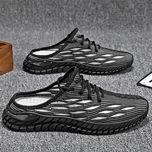 Men's Mesh Slipper Outdoor Flying Casual Street Slippers Lightweight Breathable Flat Sandals Slip On Shoes Men(D,39 Code)2
