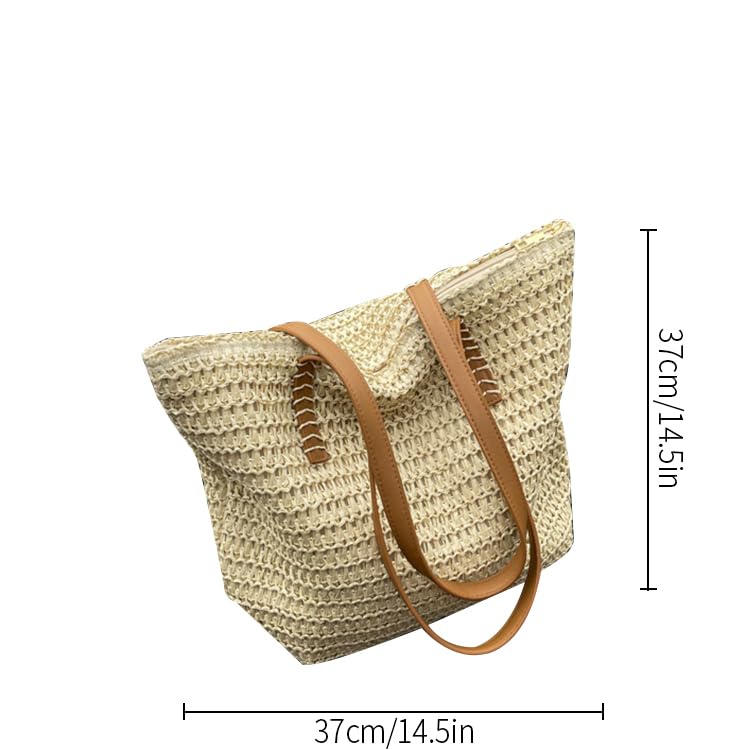 Bolso de playa tejido para mujer miniatura 4