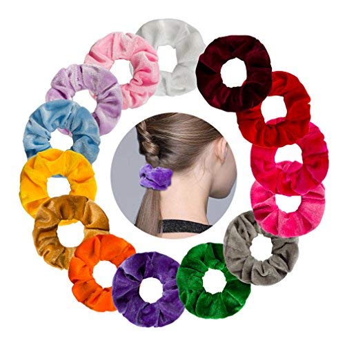 ANBALA Velvet Hair Scrunchies Elastic Hair Bands Scrunchy Hair Ties, 14 Piece Ropes Scrunchies for Girls Hair Accessories