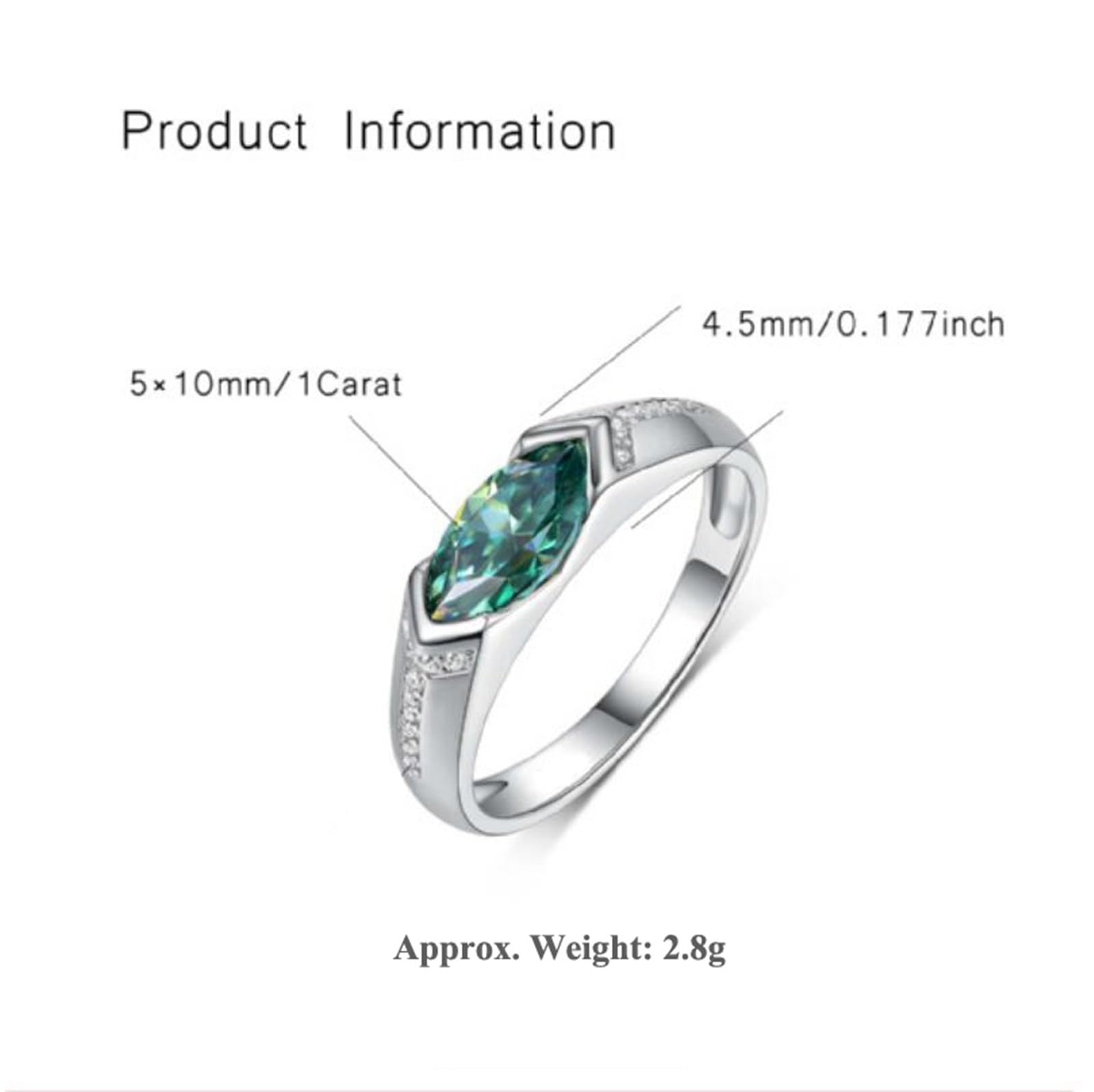 Moissanite pierścionek z białego złota, obrączka ślubna, pierścionek damski, z prawdziwego złota, pierścionek zaręczynowy z moissanite, 1 ct dla kobiet
