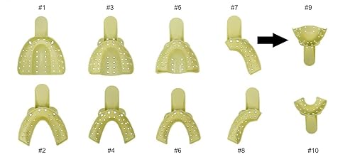 Miniatura 3 de Bandejas plásticas parciales PAU #9 12/Bag de impresión del molde de los dientes superiores anteriores dentales de Grillz
