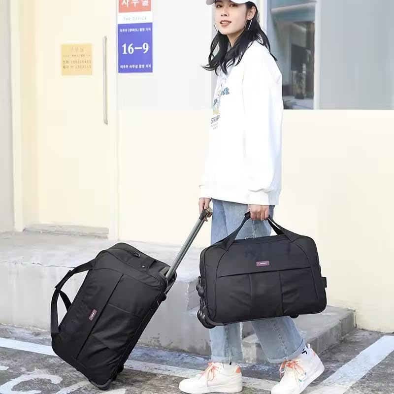 Rolling Duffel Bag with Wheels, Large Capacity Travel Luggage Bag, Black3