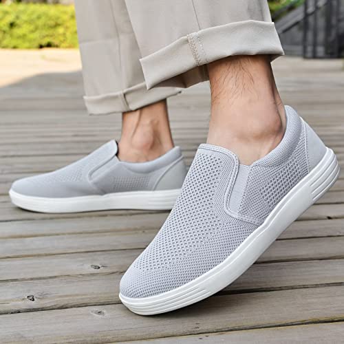 Image of konhill Mens Slip On Loafers Sneakers - Casual Knit Walking Shoes for Men, Lightweight Breathable Memory Foam Boat Shoes, Comfortable Slip-On Driving Loafers for Work Travel Beach