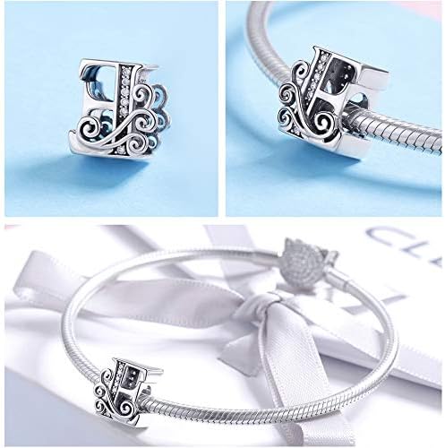 Miniatura 4 de BETTY&SARAH dije de plata esterlina 925 con forma de letra, para pulseras Pandora, letra del alfabeto, joya, regalo para mujer
