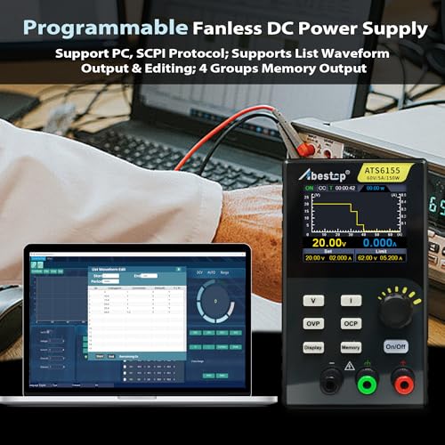 Image of DC Power Supply, 60V 5A 150W Adjustabel Switching Bench Supply Fanless with Ultra-Silent Low Noise Functions with Multiple Protections 2.8 inch LCD Display