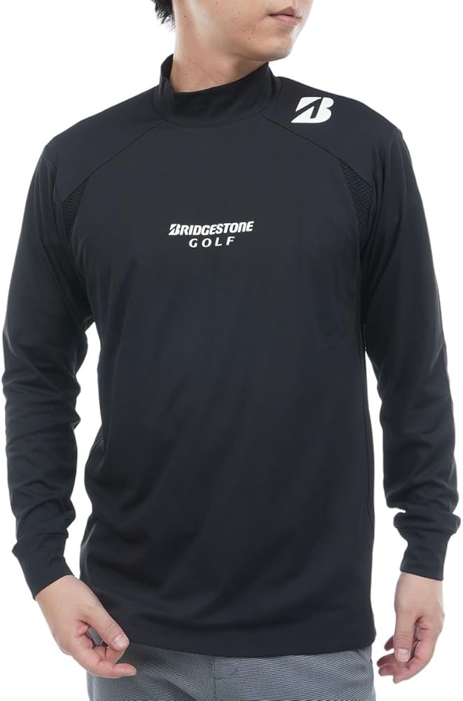 Amazon | [ブリヂストンゴルフ] レトロ 長袖モックネックシャツFGM01F