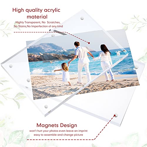 Handepo 12 Pcs Acrylic Picture Frame Bulk Clear Acrylic Photo Frame Magnetic Desktop Display Double Sided 20 mm Thickness Freestanding for Bedroom Living Room Home Office(4 x 6) by Handepo - Image 3